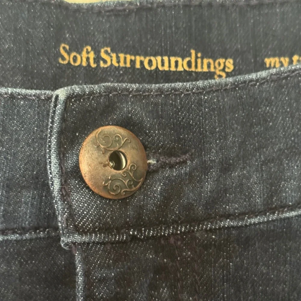 Soft Surroundings Straight Leg Jeans Indigo Blue Stretch Tall Women Size 10 Tall - Picture 2 of 5
